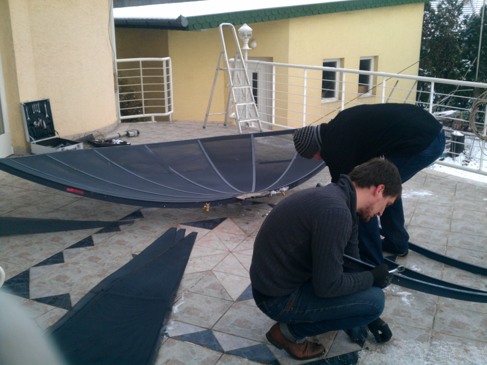 3,8 m átmérőjű GRID antennánk